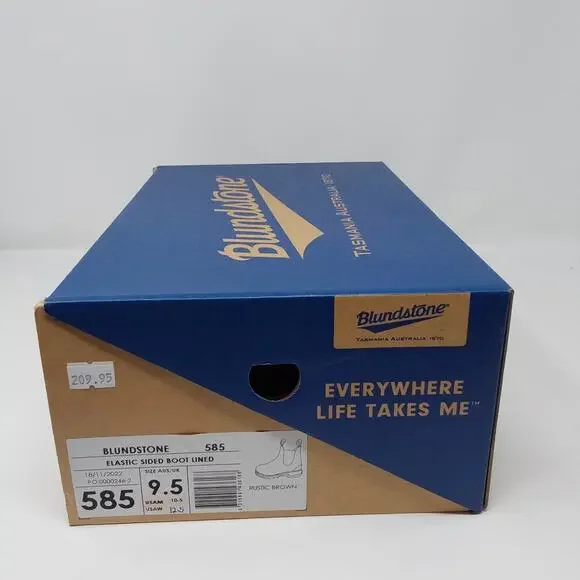 Blundstone 585 Rustic Brown Chelsea Boots Mens 9.5 Waterproof Leather - Picture 15 of 16